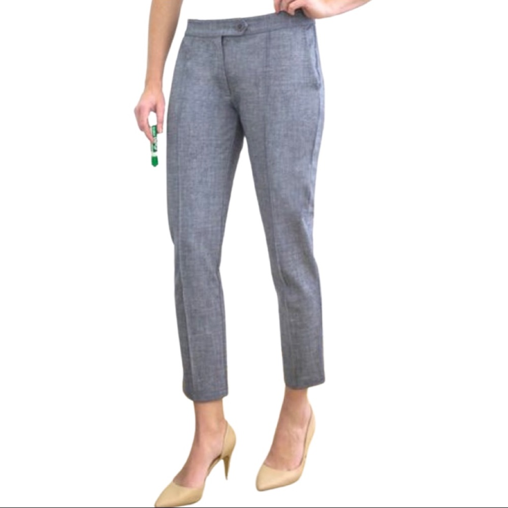 Betabrand Audrey Yoga Pant Size 14 Long Blue Linen